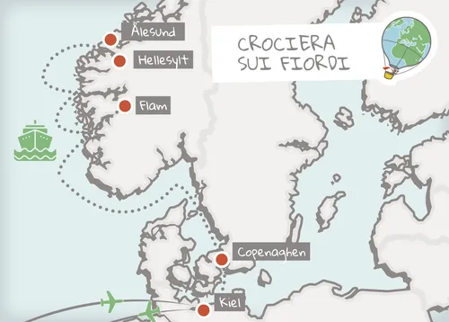 Mappa itinerario Crociera Fiordi